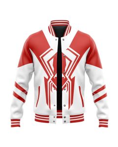 Across The Spider Verse 2099 Spiderman White Marvel Varsity Jacket