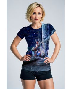 Aquarius Ganymedes Unisex T-Shirts with Colorful Starlight Anime Style and Deep Blue Nature Backdrop