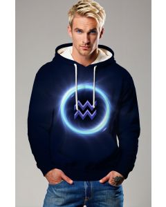 Aquarius Symbol Serene Night Sky Blue Unisex Hoodies