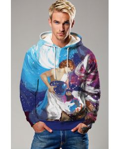 Elegant Aquarius Constellation Hoodie in Serene Blue