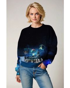 Starlit Night Aquarius Guardian Blue Unisex Sweatshirt