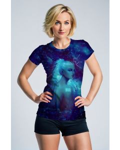 Helen Aquarius Myth Blue Universe Starry Sky Side Profile Hair Up Unisex T-Shirts
