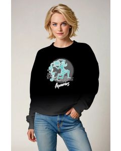 Aquarius Hephaestus Cartoon Style Ombre Sweatshirt Unisex Black