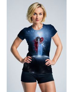 Alcmene Aquarius Graphic Unisex T-Shirts with Zodiac Constellation Design in Cosmic Blue