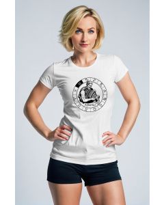 Aquarius Guardian Uranus and Zodiac Circle Unisex White T-shirt