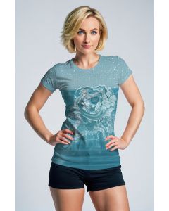Aquarius Guardian Mythical Water Splash Unisex T-shirts with Green Background
