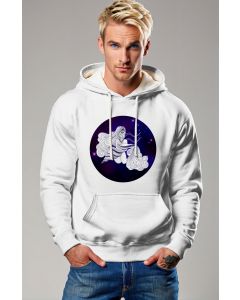 Aquarius Goddess Hercules Mythical Starry Night Unisex White Hoodie