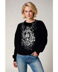 Aquarius Guardian Alcmene Water Pouring Vine Wrap Unisex Black Sweatshirt