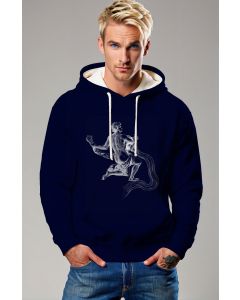 Aquarius Guardian Hephaestus Graphic Unisex Hoodie in Deep Blue