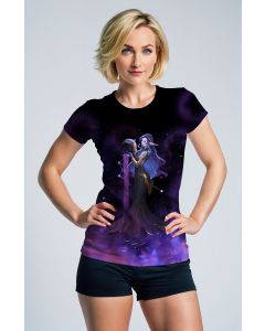 Purple Night Sky Aquarius Goddess Unisex T-Shirts with Anime Style Hercules Imagery