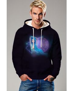 Wisdom Goddess Alcmene Aquarius Constellation Purple Star Chart Black Hoodie Unisex