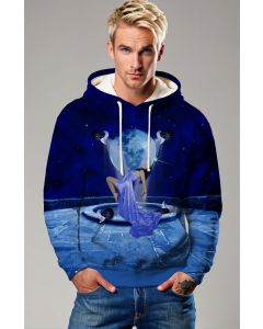 Helen's Aquarius Dance Under the Stars Unisex Hoodie with Cosmic Planetary Design