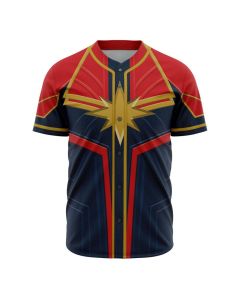Captain Marvel Cosplay Marvel Baseball Jersey