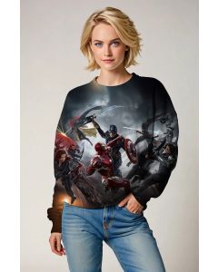 Black Avengers Civil War Crewneck Sweatshirt – Battle Scene Art