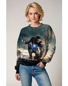 Iron Man Armor Graphic Sweatshirt – Dark Green & Black