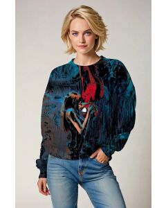 Dark Blue Spider‑Man Kiss Sweatshirt