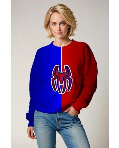 Spider Logo Split Red & Blue Sweatshirt