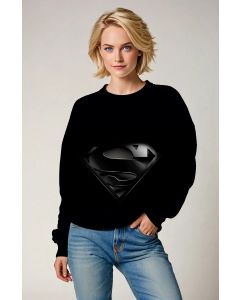 Black Superman S Logo Crewneck Sweatshirt – Classic Hero Style