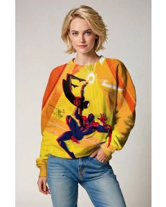 Orange Spider Graphic Crewneck Sweatshirt