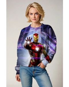 Iron Man Red & Gold Arc Reactor Blast Marvel Crewneck Sweatshirt