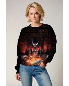 Miles Morales Electric Charge Black & Red Crewneck Sweatshirt