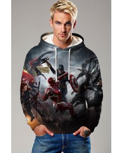 Black Avengers Civil War Pullover Hoodie – Epic Battle Graphic