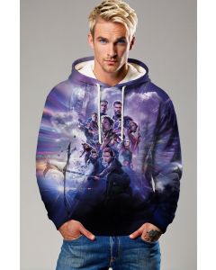 Purple Avengers Endgame Graphic Zip‑Up Hoodie