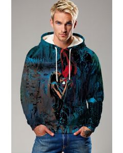Dark Blue Spider‑Man Kiss Hoodie