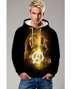 Black Avengers Golden Glow Pullover Hoodie
