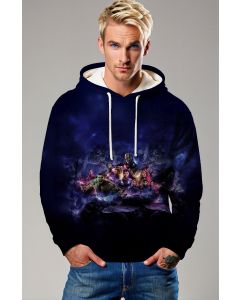 Dark Blue Avengers Universe Pullover Hoodie