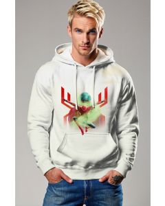 Spider Hero Graphic Apparel – White Pullover Hoodie