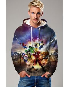 Multicolor LEGO Superhero Hoodie – Heroic City Showdown