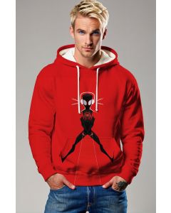Red Pulse Spider Hoodie – Miles-Inspired Graphic Pullover