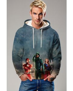 Trinity of Justice Hoodie – Stormy Blue Heroic Vibe