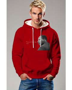 Revolutionary Stylish Red Martin Luther King Printed Hoodie