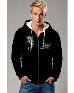 Blue Independence Day Patriotic USA Flag Liberty Statue Zip Hoodie