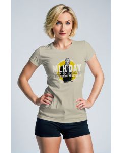 Martin Luther King Fashion Print Casual TShirt Cream White Minimalist Style