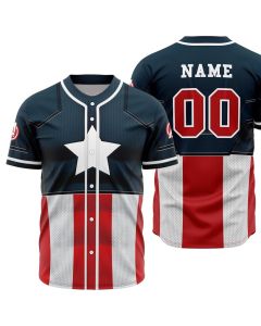 Personalized Captain America Cosplay Marvel Baseball Jersey