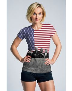 Giant American Flag Presidents Red Comfort T-Shirt