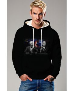 Presidential Memorial Black Hoodie with Diplomat Print