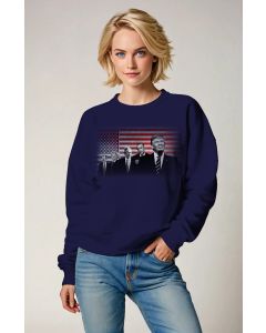Presidential Memorial Gradient American Flag Portrait Graphic Sweatshirt