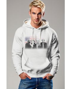 White Retro Comfortable Presidential Memorial Hoodie
