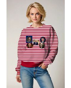 Presidential Memorial Striped Red Crewneck Sweatshirt