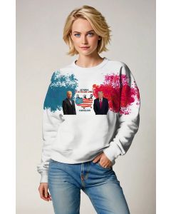 Presidential Memorial Graphic Sweatshirt American Flag Map Print