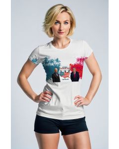 Unique Presidential Map Print White TShirt