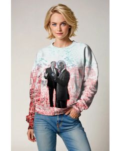 Red Presidential Portrait Casual Crewneck Sweatshirt