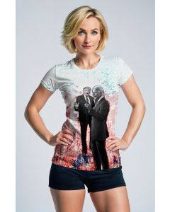 Presidential Character Red Green Colorblock Casual TShirt