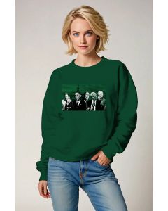 Vintage Green Presidential Portrait Graphic Crewneck Sweatshirt