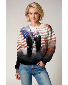Patriotic Orange USA Flag Presidential Portrait Sweatshirt