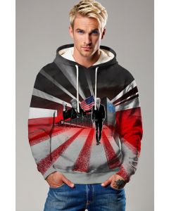 Red Presidential Portrait Glow Hoodie